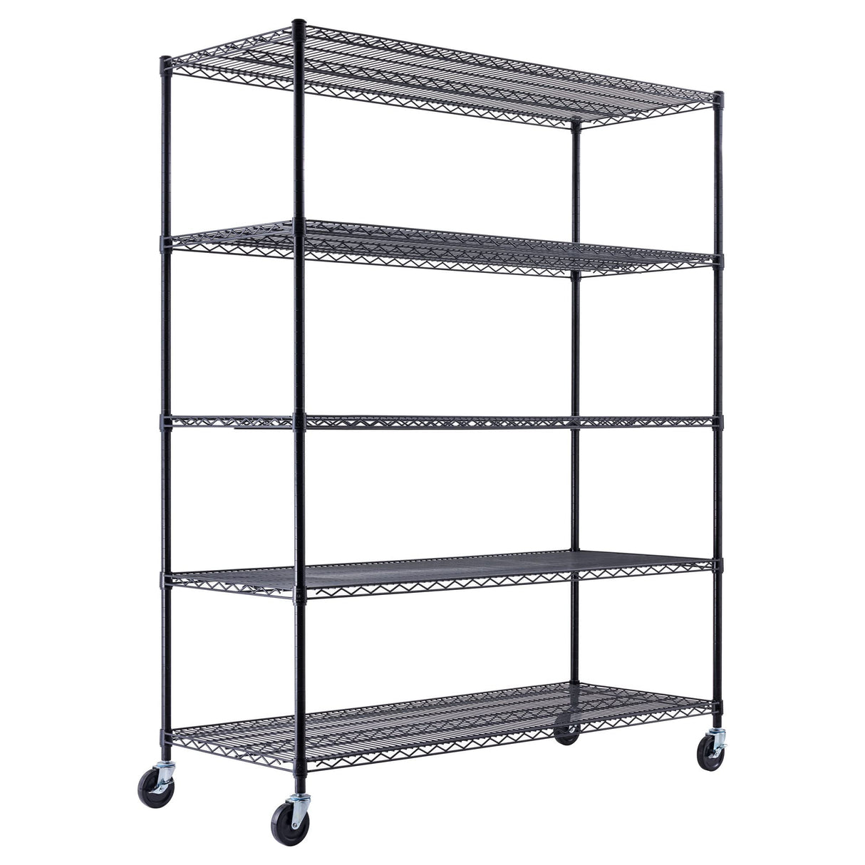 60" x 24" x 72" Black 5-Tier Wire Shelving NSF 3000 LBS Max Capacity Heavy Duty Steel Storage Rack for Restaurant, Warehouse, Commercial, Industrial, Stimulate Living