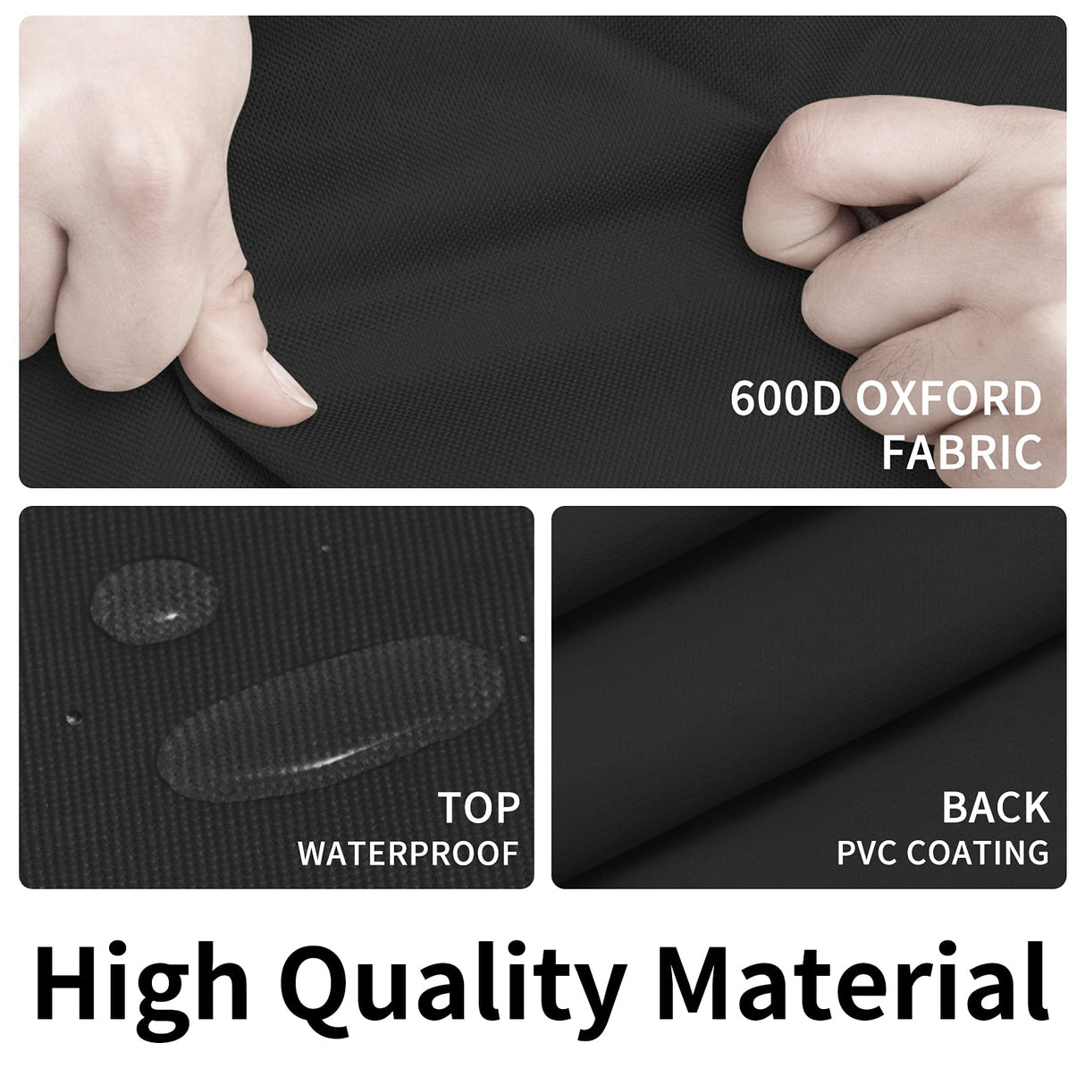 Easy-Going 8 Feet Outdoor Log Rack Cover 600D Heavy Duty Waterproof Weatherproof Firewood Cover with Openable Front Flap(96"x24"x41", Black Easy-Going