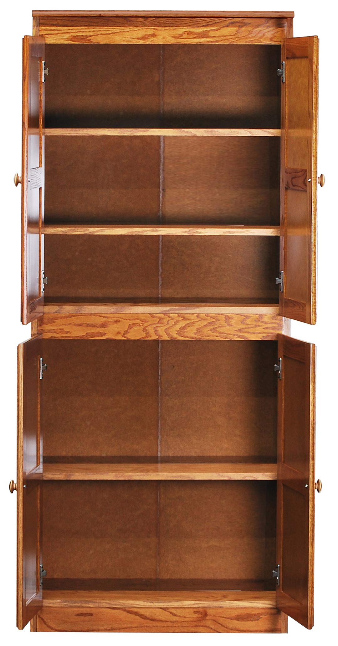 Traditional 72" Wood Storage Cabinet with 5-Shelves in Dry Oak Concepts In Wood