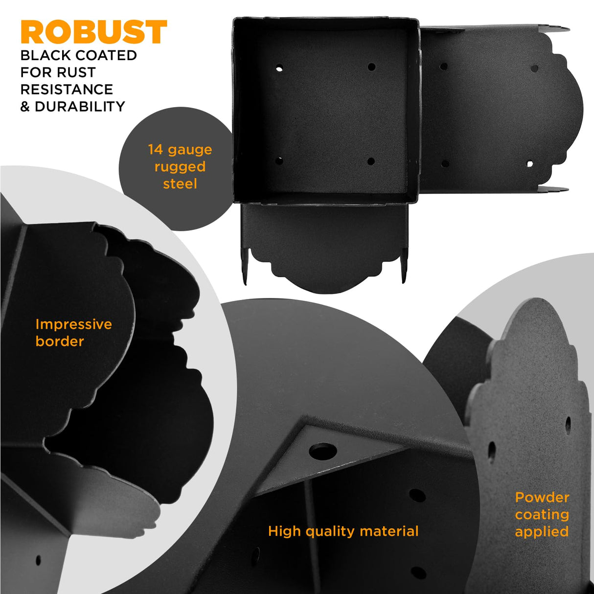 Pergola Bracket, 3-Way Pergola Right Angle Bracket, Raised Wood Bracket for 6"x6" (Inner Dimensions: 5.5"x5.5") Wooden Beam, Pergola, Garden, Gazebo,... TPHUC