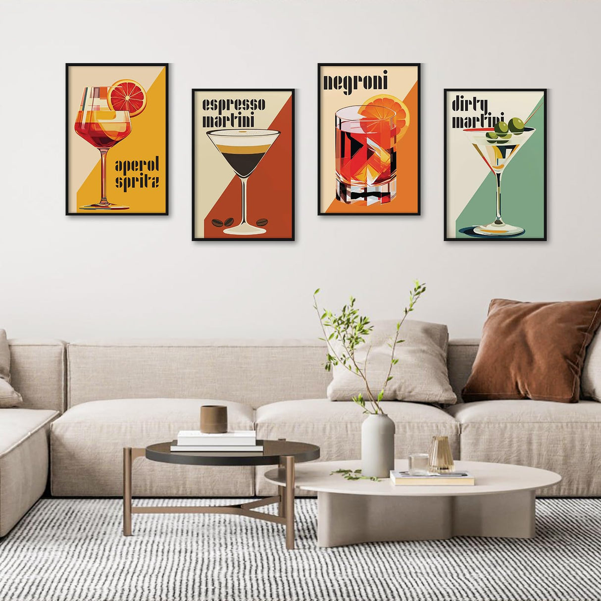 4 Pack Framed Paint by Numbers Kit for Adults with Wooden Easel, Cocktail Paint by Numbers with Frame for Beginner, Retro Cocktail Adult Paints by Number Kits on Canvas Framed for Wall Decor 8 x 12 In Camocin