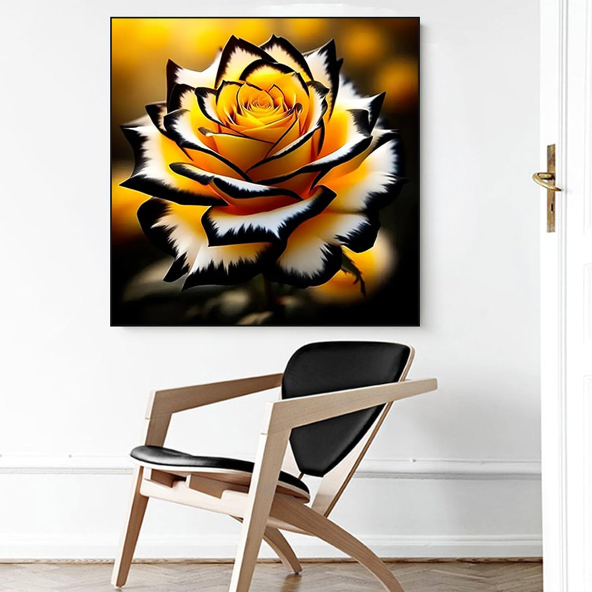 5D Diamond Art Kits for Adults Beginners,Yellow Flower DIY Full Round Drill Diamond Painting Kits,Rose Paint by Diamonds Dots Gem Art Easy,Home Wall Decor 14X14 Inch Acelii