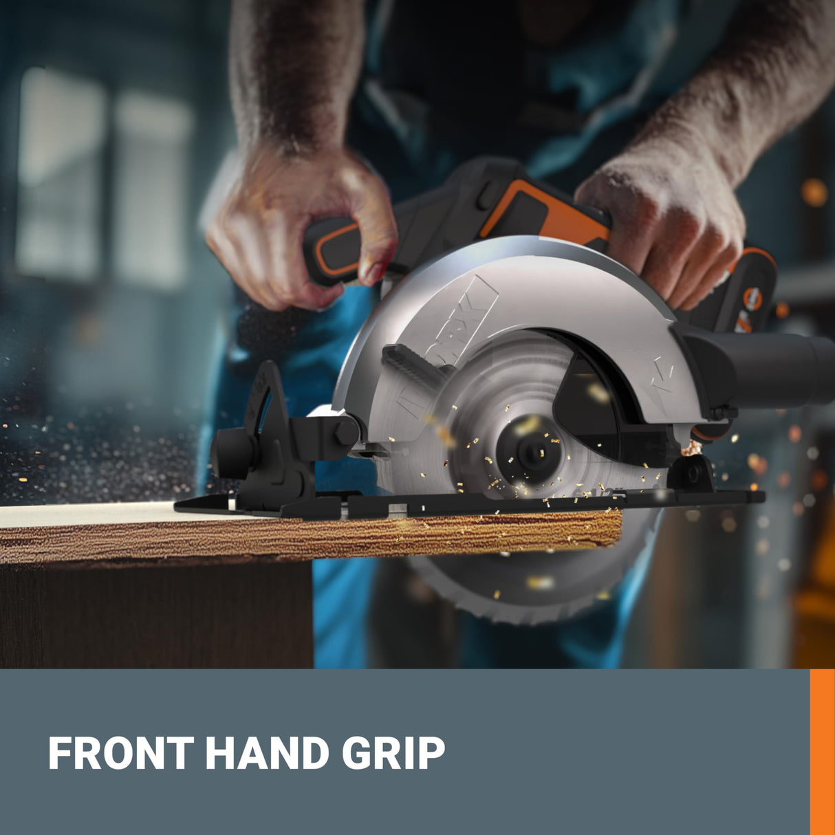 Worx 20V Cordless Electric Circular Saw 6-1/2'' Max. 2-3/16" Cutting Depth 4700 Rpm 0-50° Bevel Capacity 2.0 Ah Battery and Charger Included WX526L WORX