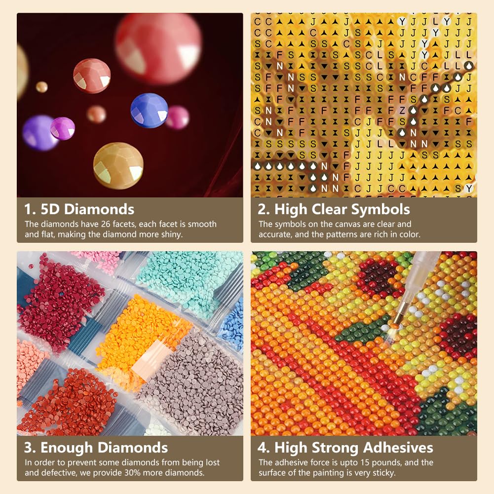 SJUTOUCI Orange Cat Diamond Art Painting Kits for Adults, Diamond Art Kits for Beginners, 5D DIY Full Drill Gem Craft for Home Decor Gift 12x16inch/30x40cm, Animal SJUTOUCI