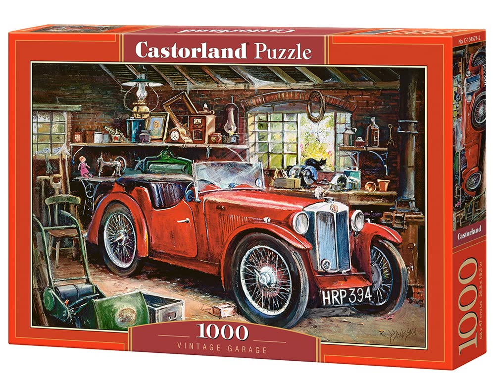 CASTORLAND 1000 Piece Jigsaw Puzzle, Vintage Garage, Automobile, Classic car, Adult Puzzle, Castorland C-104574-2 Castorland