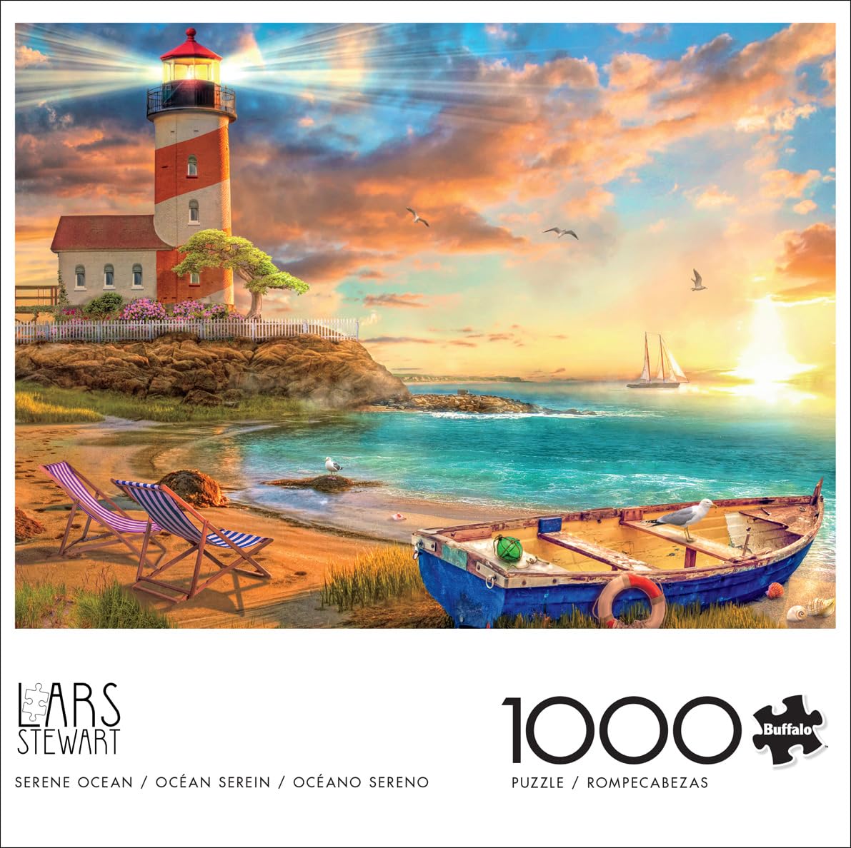 Buffalo Games - LARS - Serene Ocean - 1000 Piece Jigsaw Puzzle for Adults -Challenging Puzzle Perfect for Game Nights - Finished Size is 26.75 x 19.75 Buffalo Games