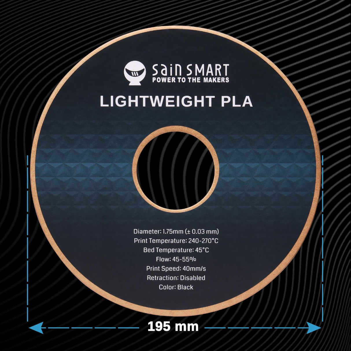 SainSmart Light Weight Filament 1.75mm, LW-PLA Low-Density Active Foaming 3D Printer Filament for RC Planes Drone Parts and Cosplay, Black PLA Filament, 1KG SainSmart