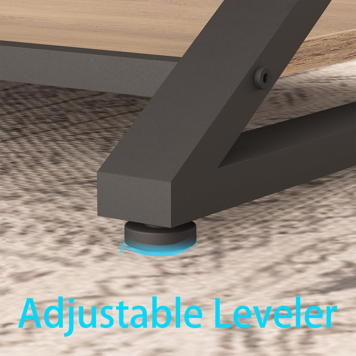 HSH Rustic Farmhouse Coffee Table, Modern Minimalist Wood and Metal Living Room Table, 2 Tie Rectangle Center Table with Storage & Display Shelf, Simple Office Cocktail Tea Table, Rustic Oak, 39 Inch HSH