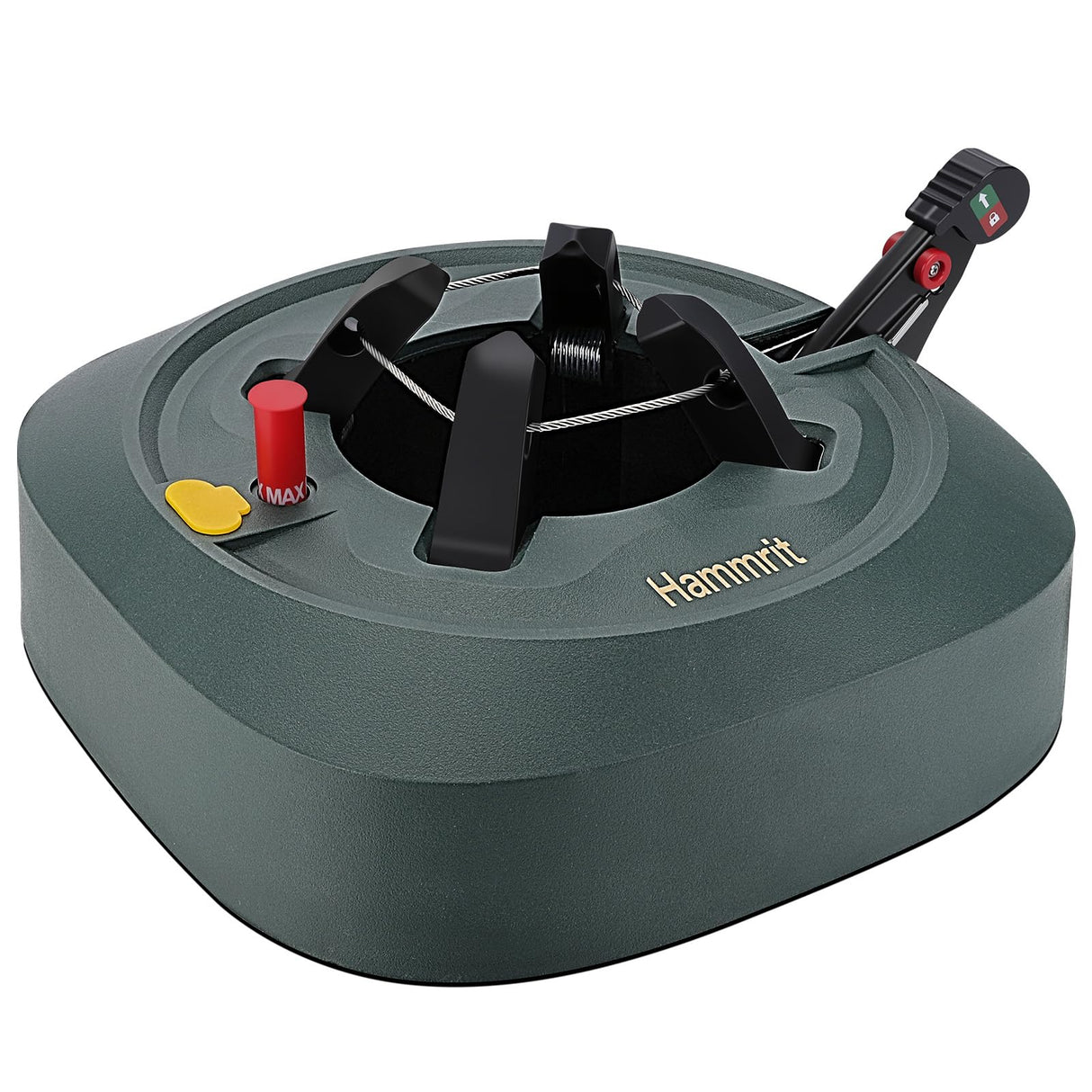 Christmas Tree Stand for Real Trees, Heavy Duty Live Christmas Tree Stand with Reservoirs, Fits Trees up to 7.5 Ft (1.2-5 In Diameter), No Assembly Required Real Christmas Tree Base Foot Press Hammrit