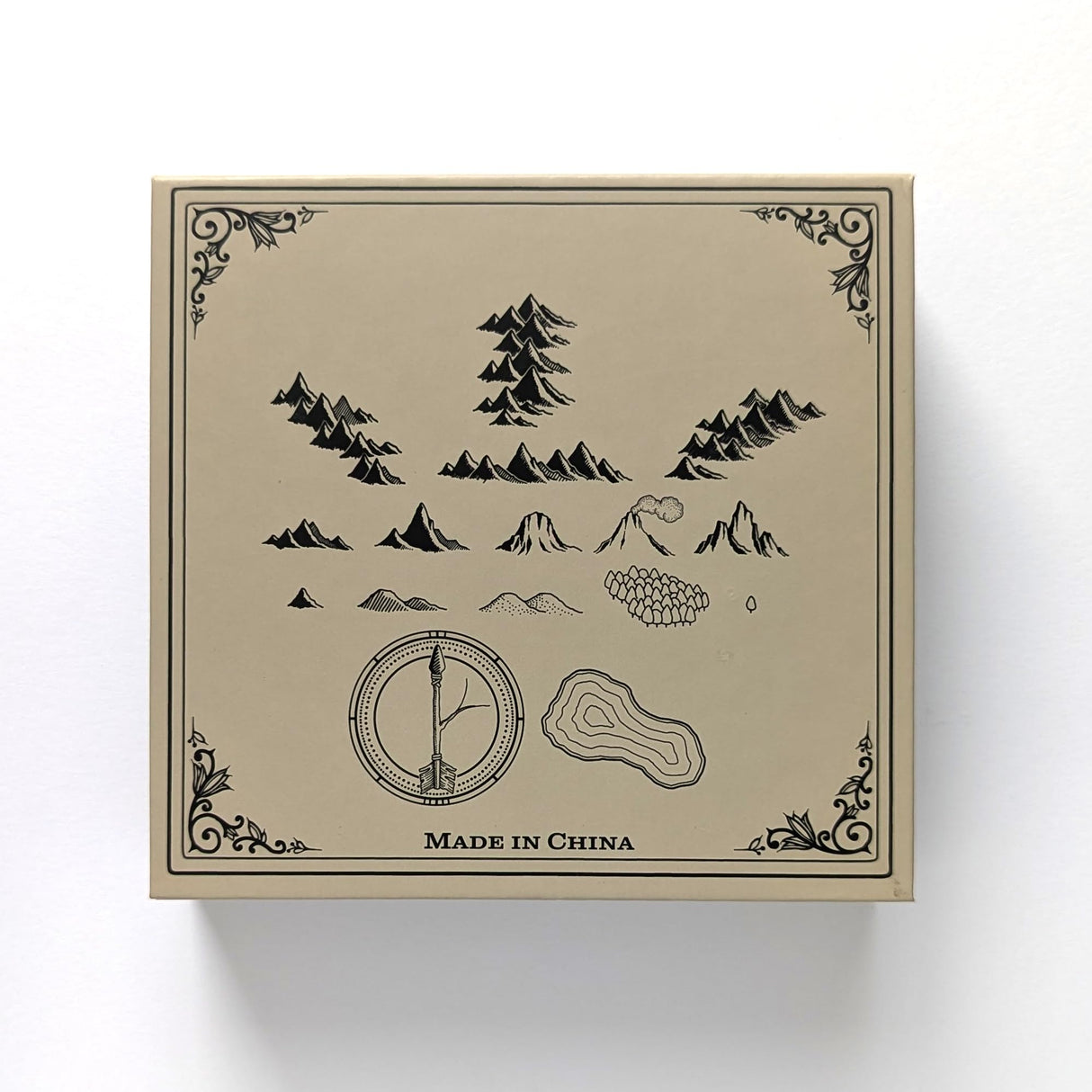 Lord Of Maps Fantasy Map-Making Stamp Kit – 16-Piece Rubber Stamp Set for TTRPG, World Building, Battle Maps, Jounaling, Arts & Crafts - Mountains, Hills, Volcano, Lake, Compass Rose LORD OF MAPS