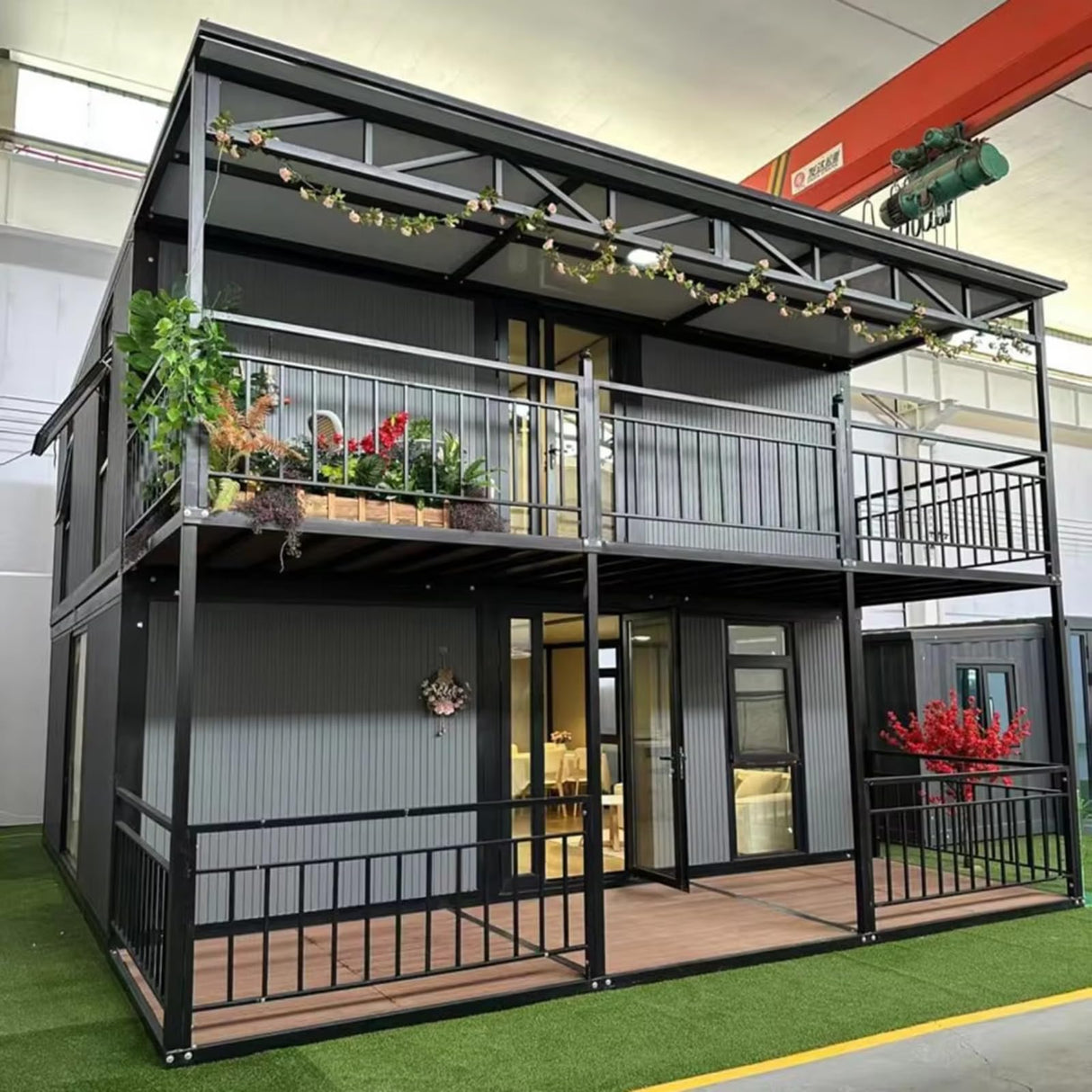 Tiny Home prefab Container House with 2 bedrooms, 1 Bathroom and Kitchen, Folding Modular Tiny House to Live in for Adults, Expandable prefabricated Portable Homes, Mobile House for Sale Generic