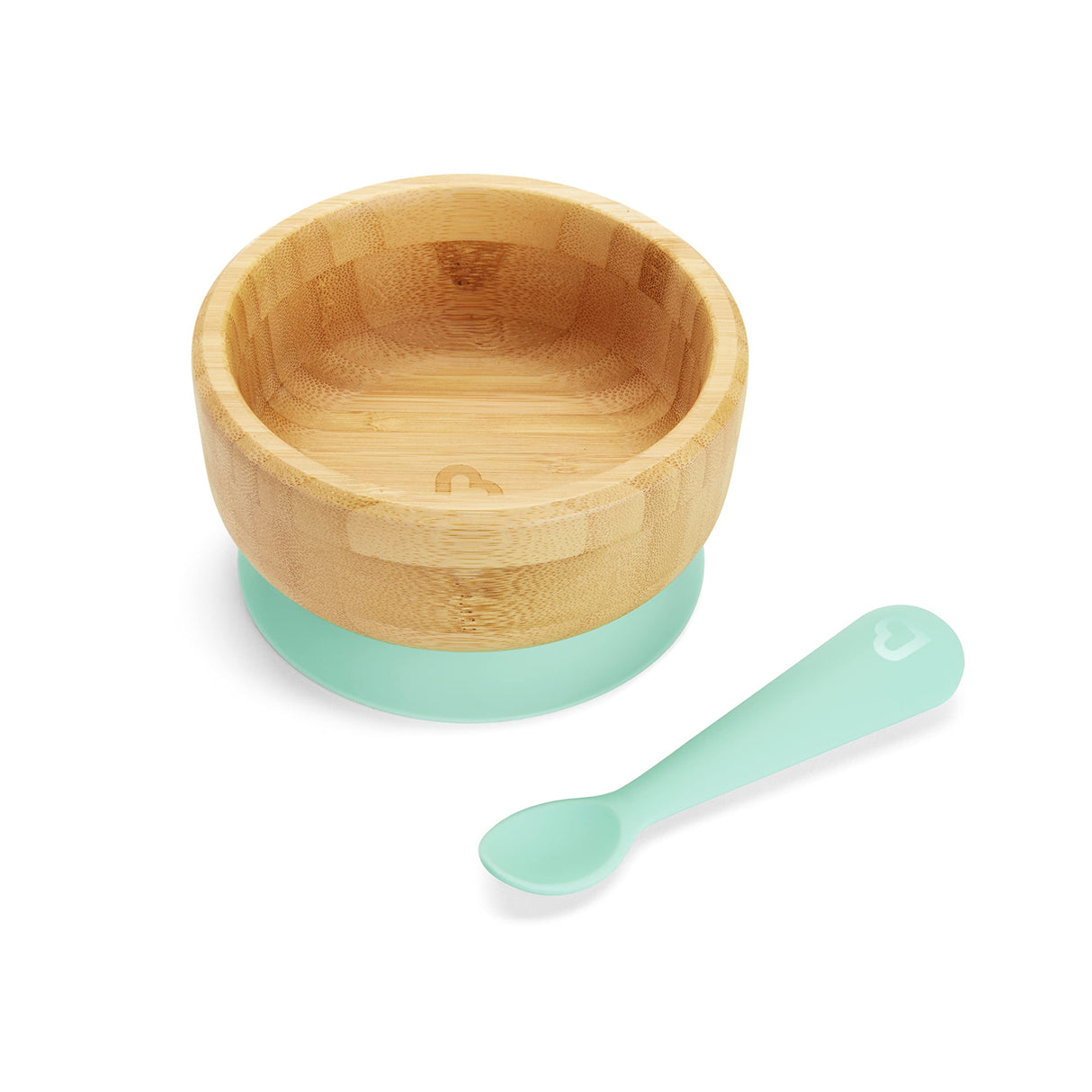 Munchkin® Bambou™ Suction Bowl and Silicone Spoon for Babies and Toddlers, Non-Toxic Bamboo Munchkin