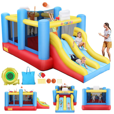 AKEYDIY Bounce House Ball Game Park, Large Bounce House for Kids 8-12, Sports Mania Bouncy House with Large Bounce Area/Dual Slides Inflatable Bouncer with Blower - Huge16ft x10ft