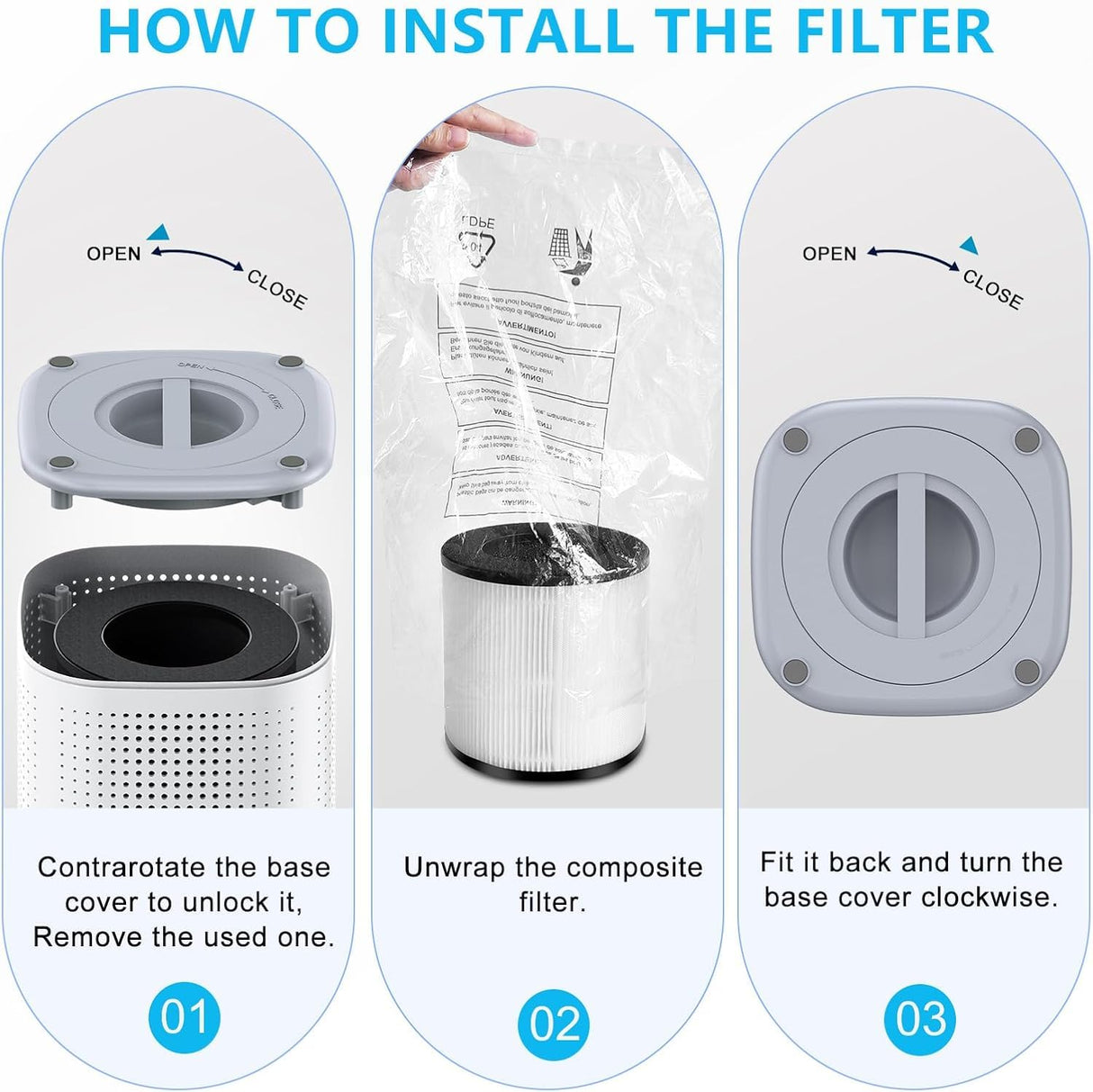 Air Purifiers for Home Large Room up to 1500ft²,Tailulu H13 True HEPA Air Cleaner with 360°Air Inlet, 15dB Air Purifier for Bedroom with Sleep Mode,Speed Control,Timer, for Odor Dust Smoke Tailulu