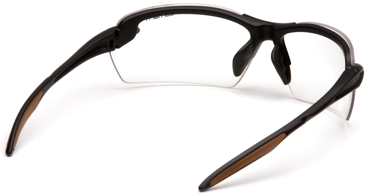 Carhartt Spokane Lightweight Half-Frame Safety Glasses, Black Frame, Clear Lens Carhartt