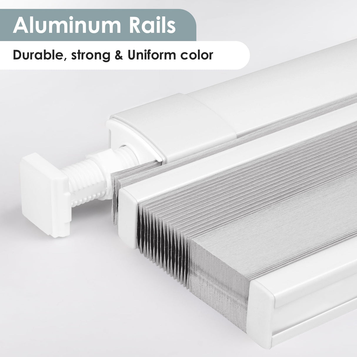LazBlinds No Tools No Drill Cordless Cellular Shades, Top Down Bottom Up (TDBU) Honeycomb Shades for Home, Blackout Light Blocking Thermal Insulation Blinds for Windows, 34" W x 64" H, White LazBlinds