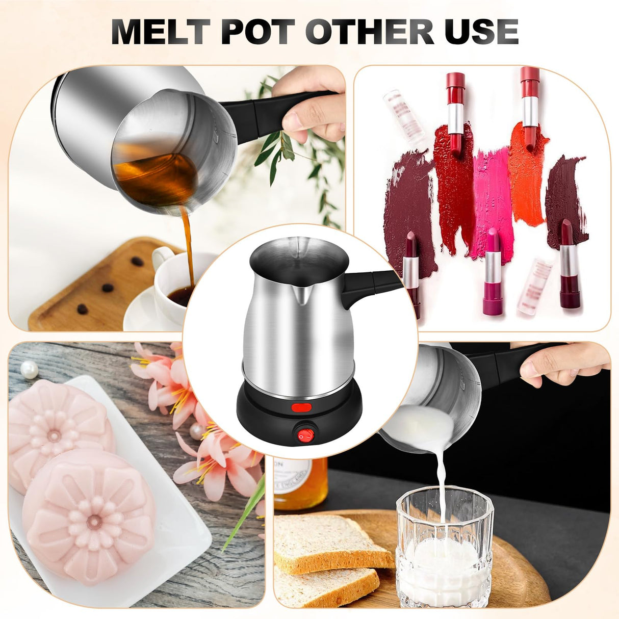 Candle Making Kit with Wax Melter,Electric Candle Wax Melter for Candle Making, Stainless Steel Wax Melting Pot, 52IN Power Cord,Candle Making Supplies POLYHNIA