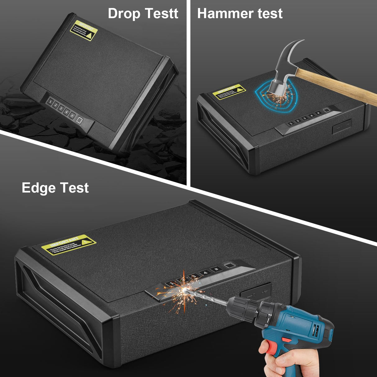 Garvee Gun Safe, Biometric Gun Safe for, Gun Safe, Handgun Safe 3 Ways Quick Access Fingerprint Gun Safe, Sturdy Safe, Gun Lock Safe Box with USB-C Port for Home, Bedside, Desk, Car Garvee