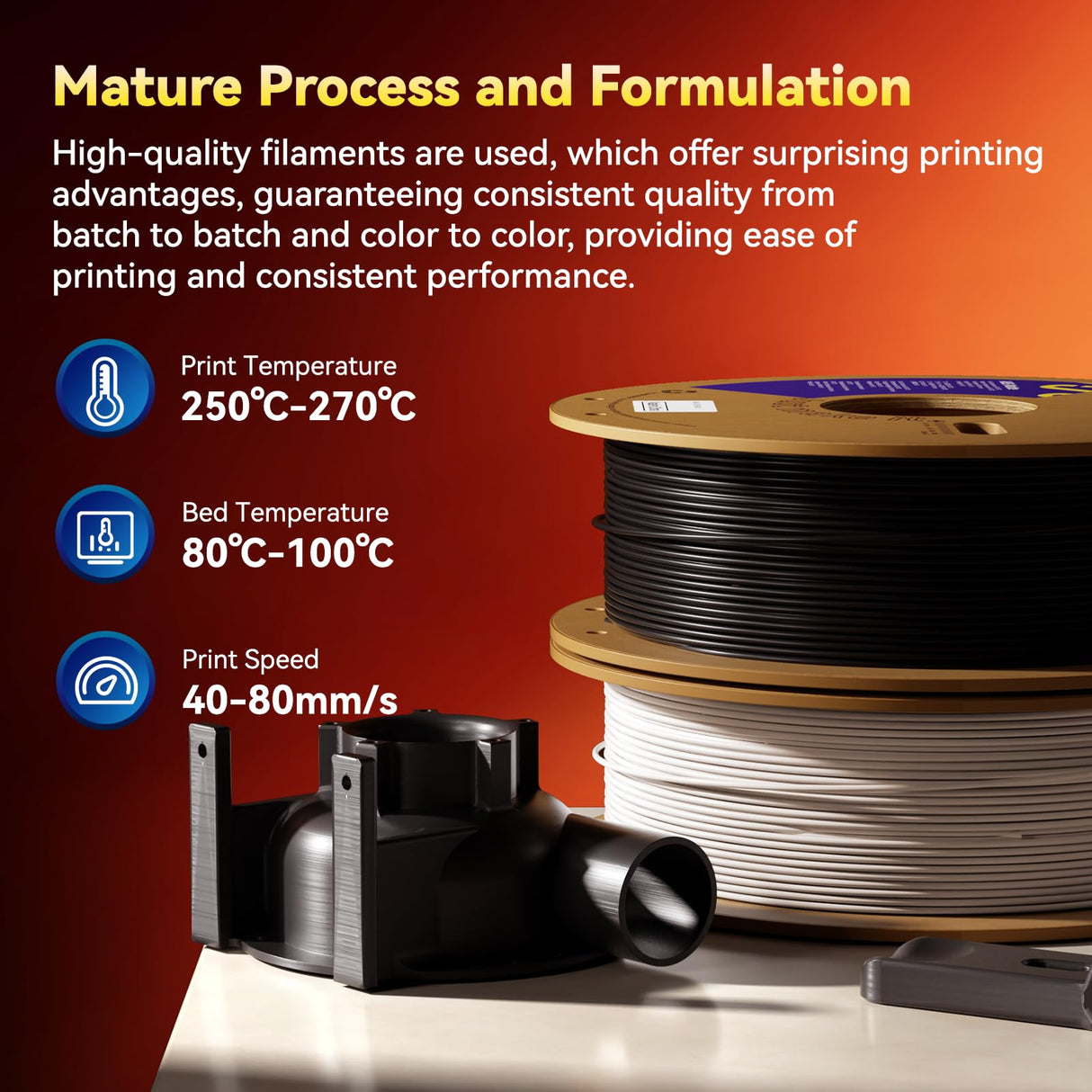 PC 3D Printer Filament, High Temperature Resistant, Low Warpage, Upgrade Cardboard Spool, 1kg, Dimensional Accuracy +/-0.03mm, 1.75mm, White JUSTMAKER