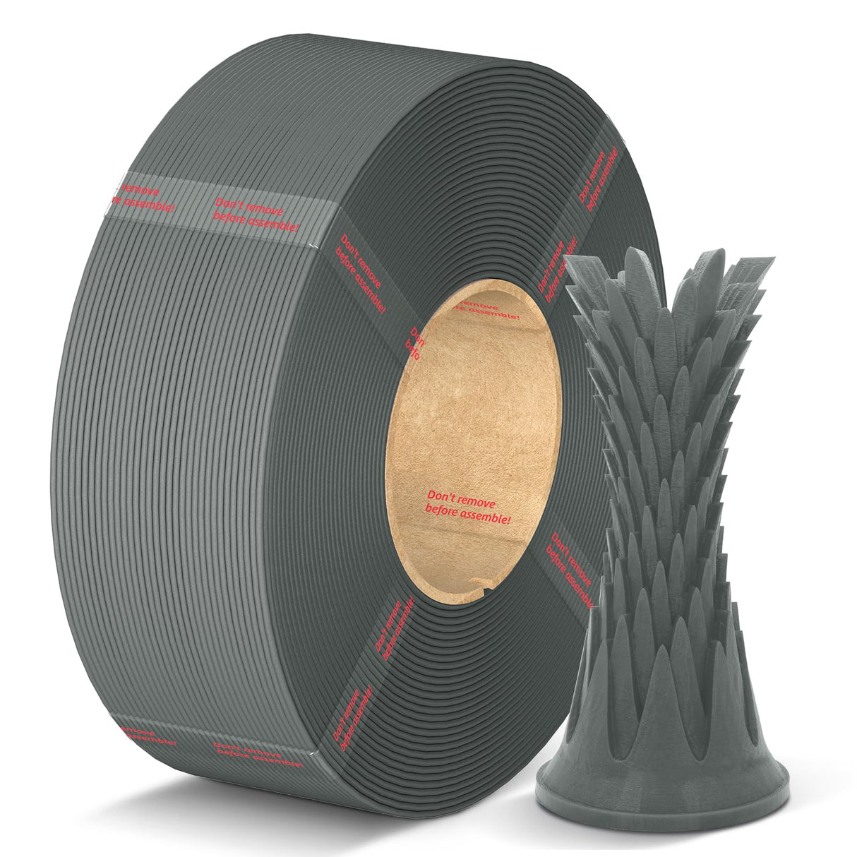 ANYCUBIC PLA Filament Refill 1.75mm, 3D Printer Filament, for Reusable Spools, Dimensional Accuracy +/- 0.02mm, Fit with Most Reusable Spools, 1KG, Texture Grey ANYCUBIC