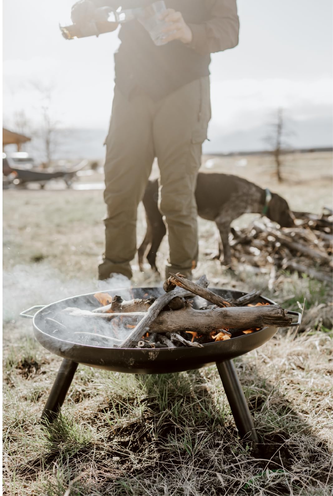 GasOne 23 in Outdoor– Wood Burning Fire Pit – Durable Alloy Steel Fire Pits for Outside – Small Fire Pit for Backyard, Porch, Deck, Camping, BBQ Gas One