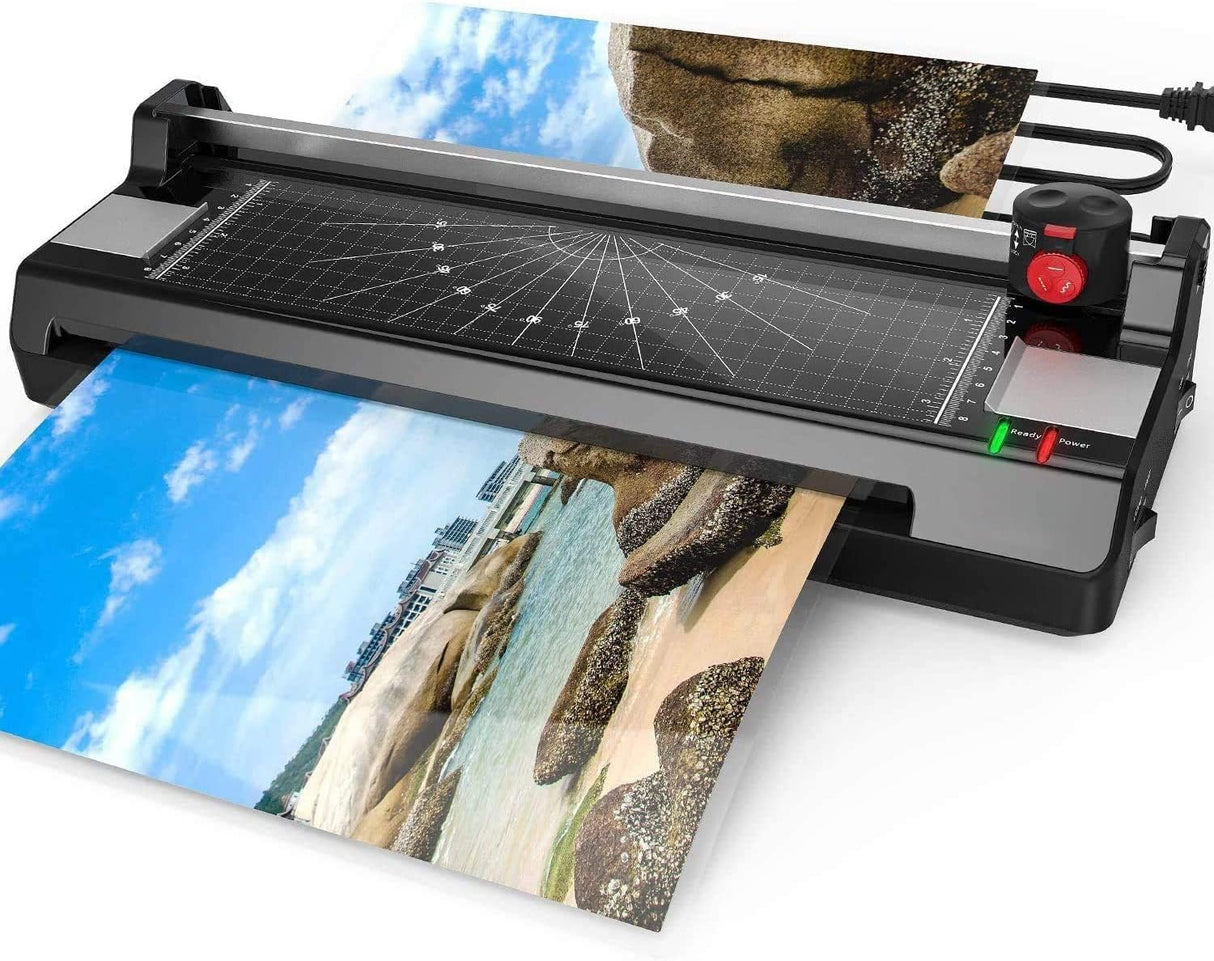 Laminator Machine for A3/A4/A6, YE381 13inch Thermal & Cold Laminating Machine for Home Office School Teacher Use with 50 Pouches, Paper Trimmer and Corner Rounder Eficentline
