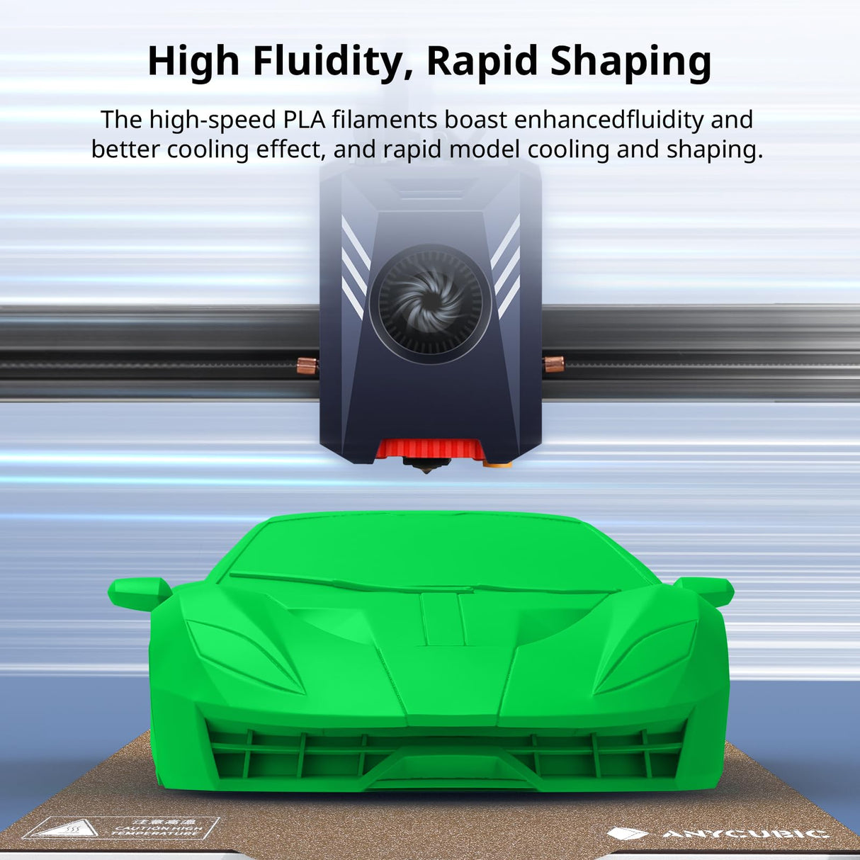 ANYCUBIC High Speed 3D Printer Filament 1.75mm, Print Up to 10X Faster, Rapid PLA Filament with High Prints Quality, Dimensional Accuracy +/- 0.02mm, Reusable Spool, 1KG, Green ANYCUBIC