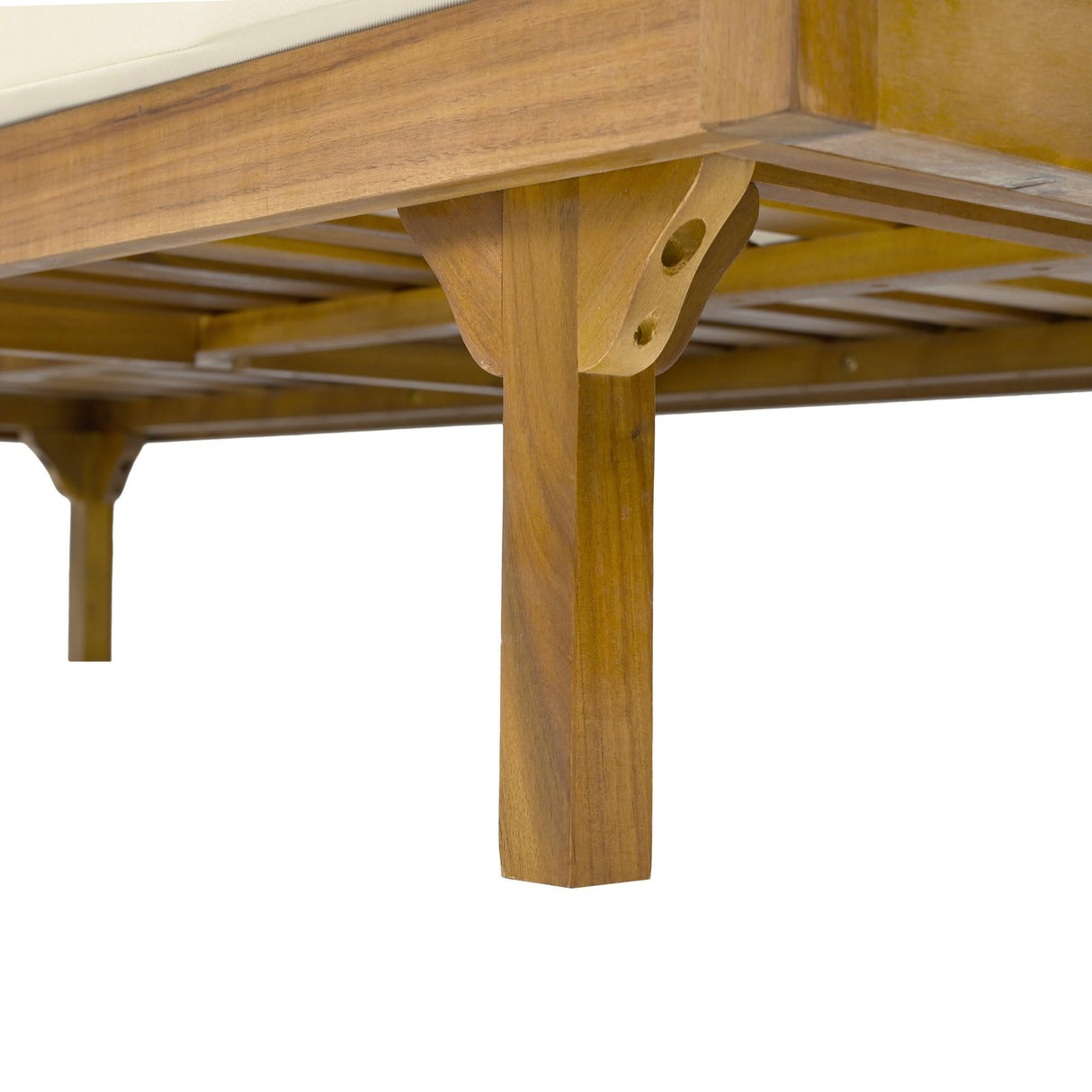 LUMISOL Patio Daybed with Rattan Armrests for 3 People, Outdoor Seating with Cushions, 3 Seater Patio Sofa for Yard Pool Backyard, Teak+Beige LUMISOL