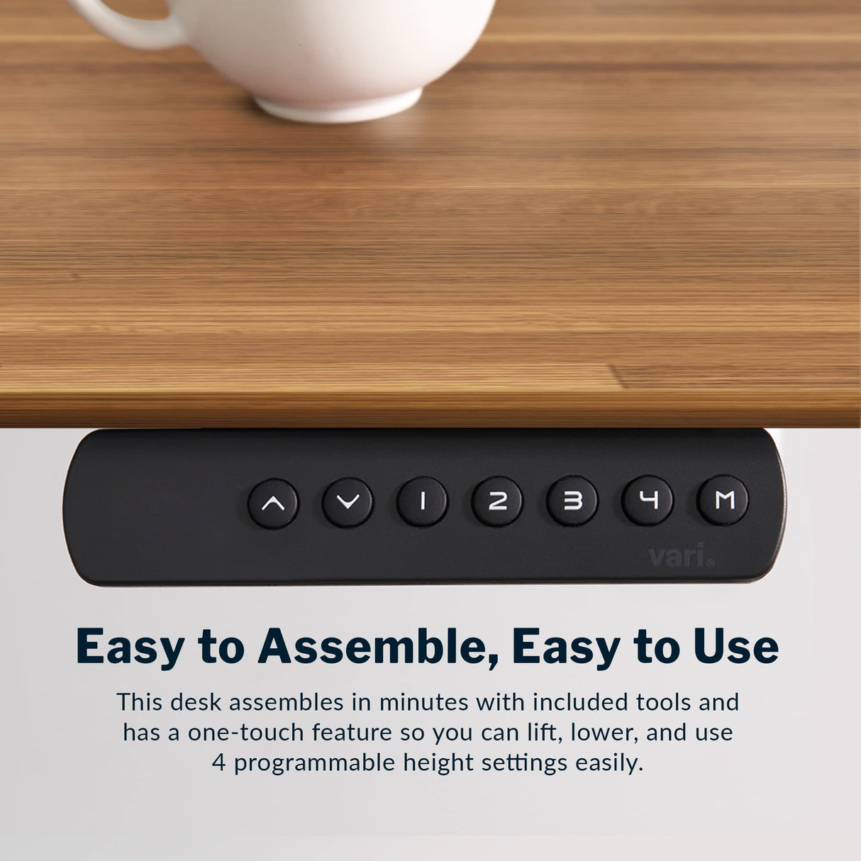 Vari Electric Standing Desk - Varidesk Height Adjustable Sit/Stand Desk - Dual Motor with Memory Presets, Stable T-Style Legs - Gaming or Home Office Workstation - 72”x30”, Butcher Block Vari