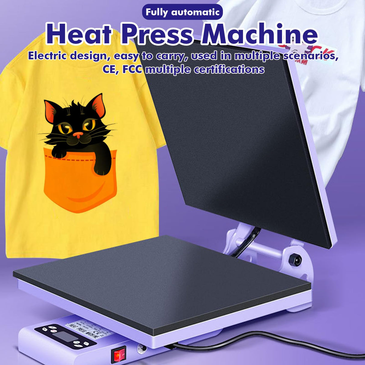 Heat Press, 16x20 Power Heat Press Machine, Fast Heating, High Pressure Heat Press Machine for T-Shirt, Digital Industrial Sublimation Printer for Heat Transfer Vinyl, Easy to Use, White Maxmartt