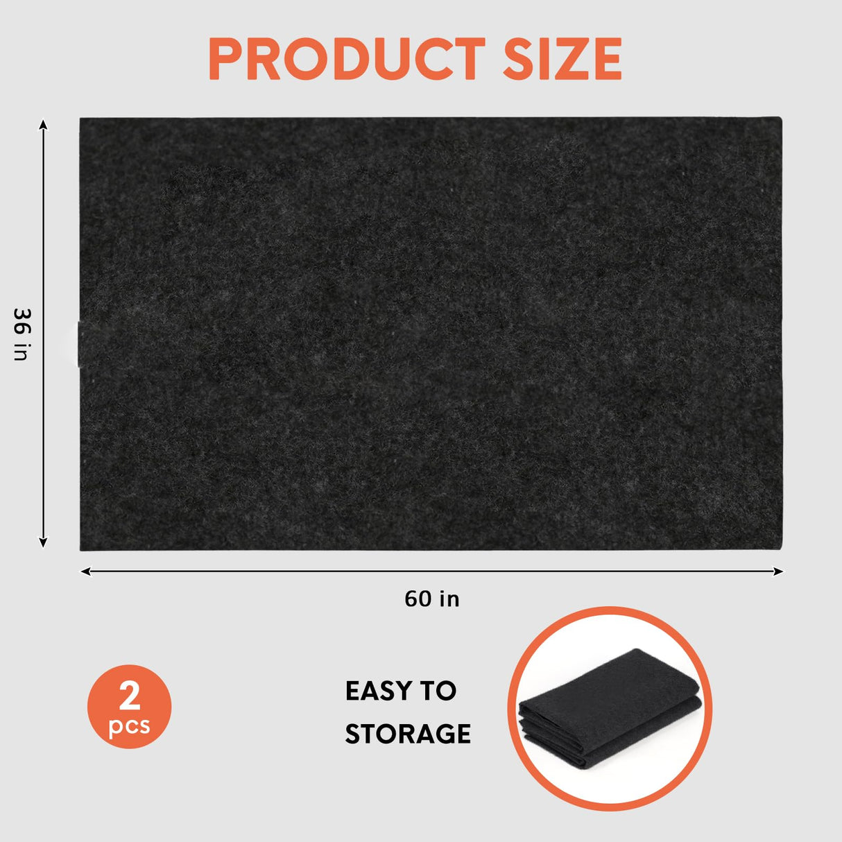 JERIA 2 Pcs 36 X 60 Inch Oil Spill Mat for Under Car Driveway Mats Oil Leaks Absorbent Oil Pad,Rubber Mat Garage Floor,Reusable,Waterproof Backing,Stain Resistant JERIA