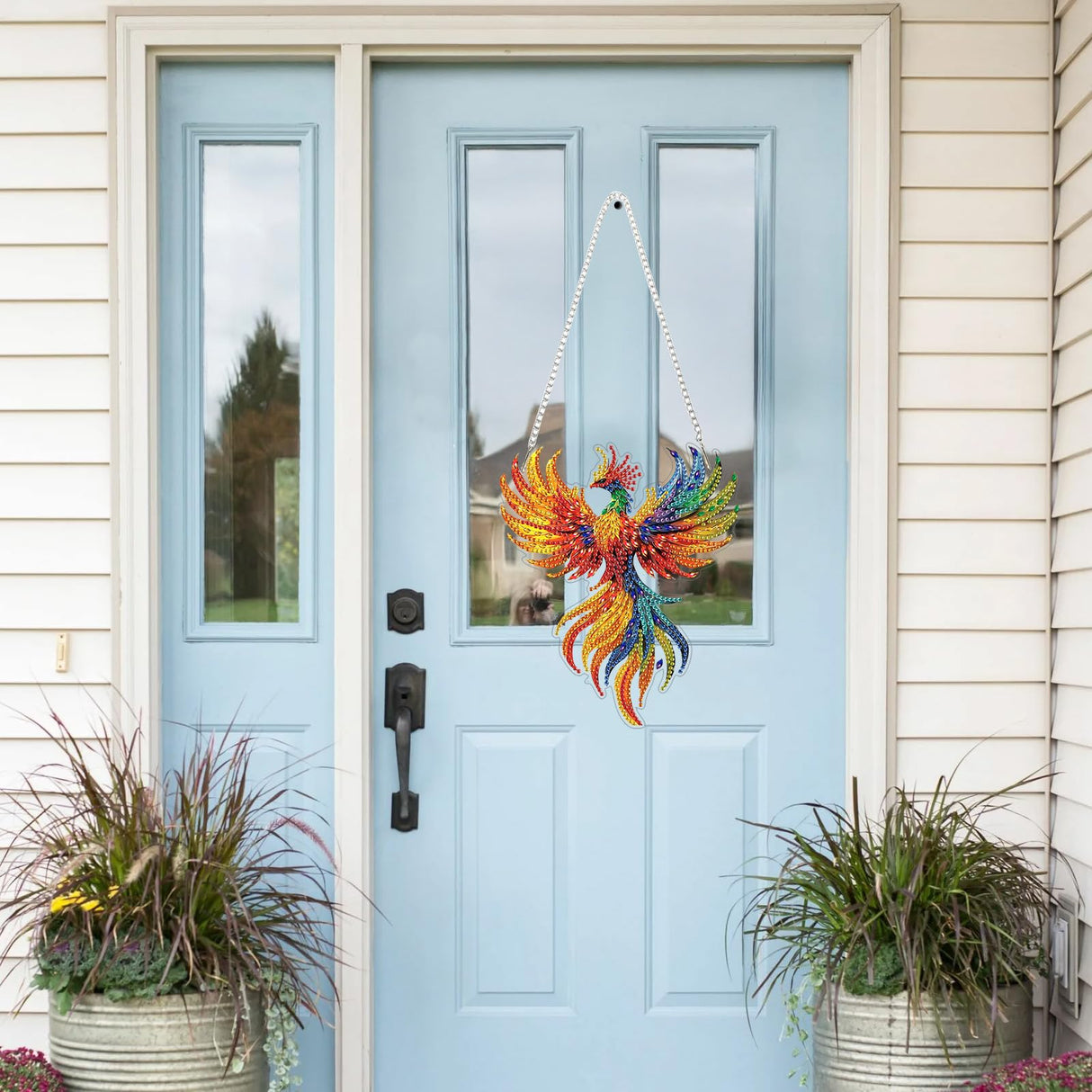 Phoenix Diamond Art Hanging Kits for Adults, Diamond Painting Pendant Kits, DIY Acrylic 5D Special Shaped Crystal Diamonds Gem Art Painting Ornament for Home Wall Decor Gift 8x8 Inch Genius maker