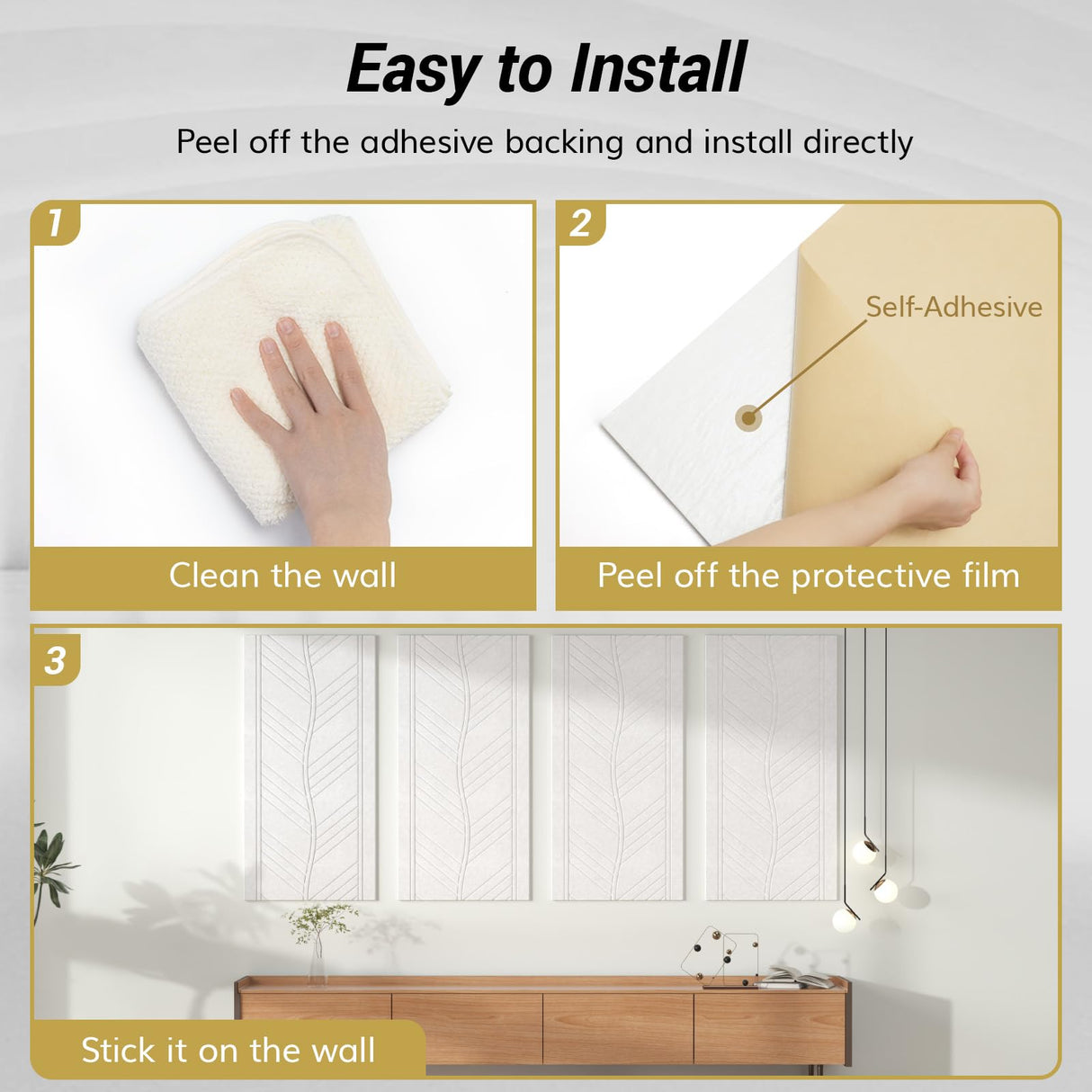 TONOR 4 PCS Acoustic Panels, 48″ x 24″ x 0.35″ Leaf Pattern Soundproof Wall Panels, Full Self-Adhesive, Sound Absorbing Panels for Noise and Echo Reduction, Acoustic Treatment for Studio, Home, White TONOR