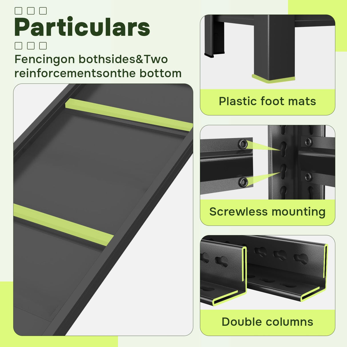 KILISTEELS 71" H x 45" W Metal Garage Shelving Unit 5 Tier Metal Storage Shelves Adjustable Shelving Unit Garage Shelves for Kitchen Warehouse Pantry Basement, 71" H x 45" W x 18" D, Black KILISTEELS