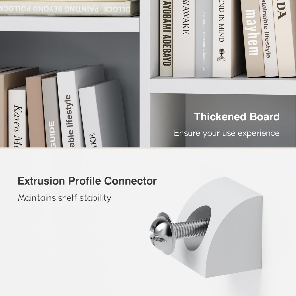 YESHOMY 8 Cube Bookcase, Open Frame 2-Tier Book Shelf, Bookshelf Storage Organizer with Adjustable Shelves for Organization, Room Decor, Milk White YESHOMY