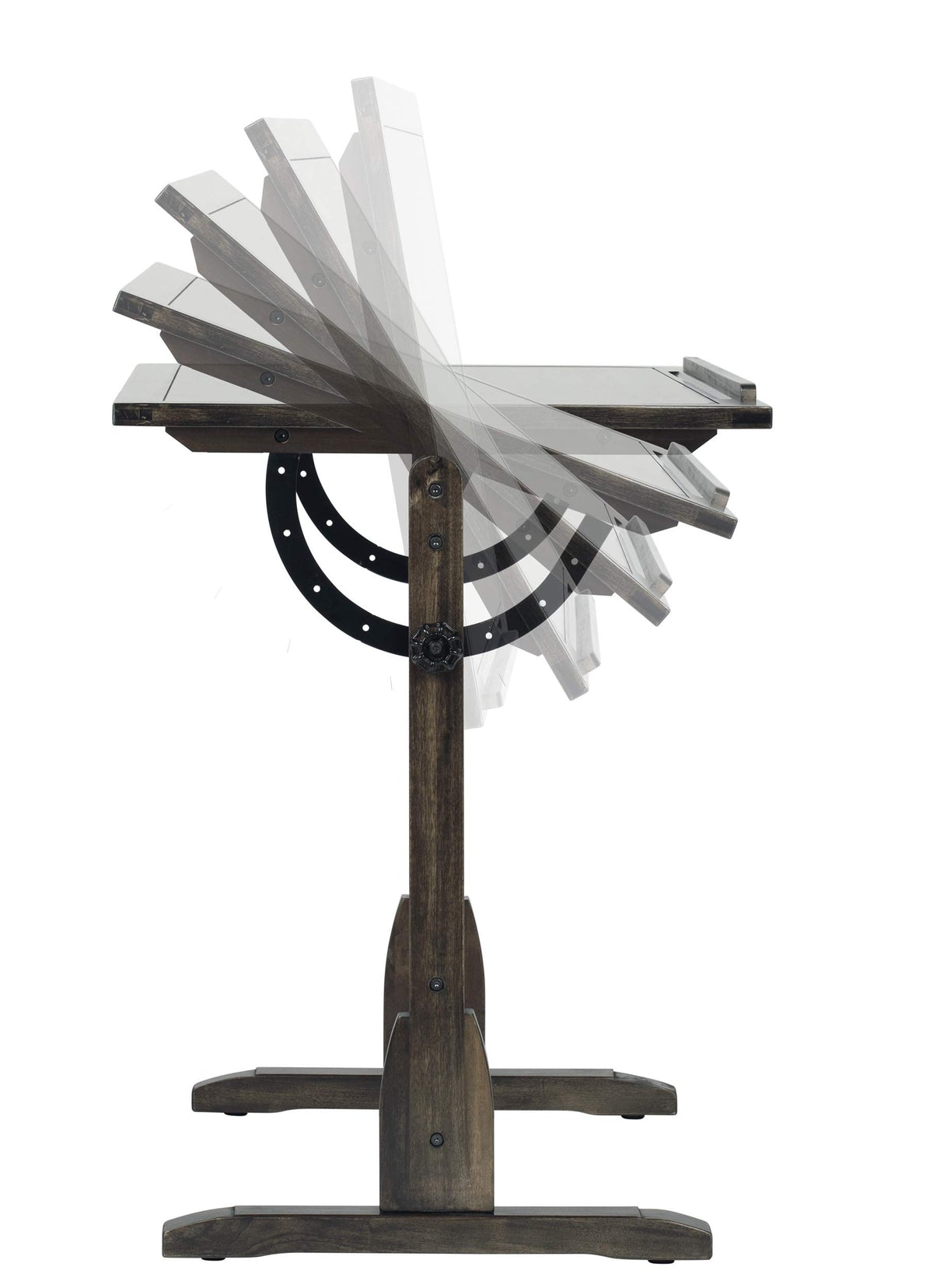 Studio Designs Vintage Drawing/Drafting Table with Pencil Ledge - 36" W x 24" D - Distressed Black - Adjustable Tilting Top SD STUDIO DESIGNS