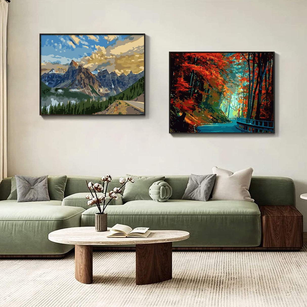 FILASLFT Paint by Numbers Kit for Adults, Forest Path Paint by Numbers for Adults Beginner, Maple Leaf Painting by Number DIY Landscape Painting,Perfect for Home Wall Decoration 16x20 Inch. FILASLFT