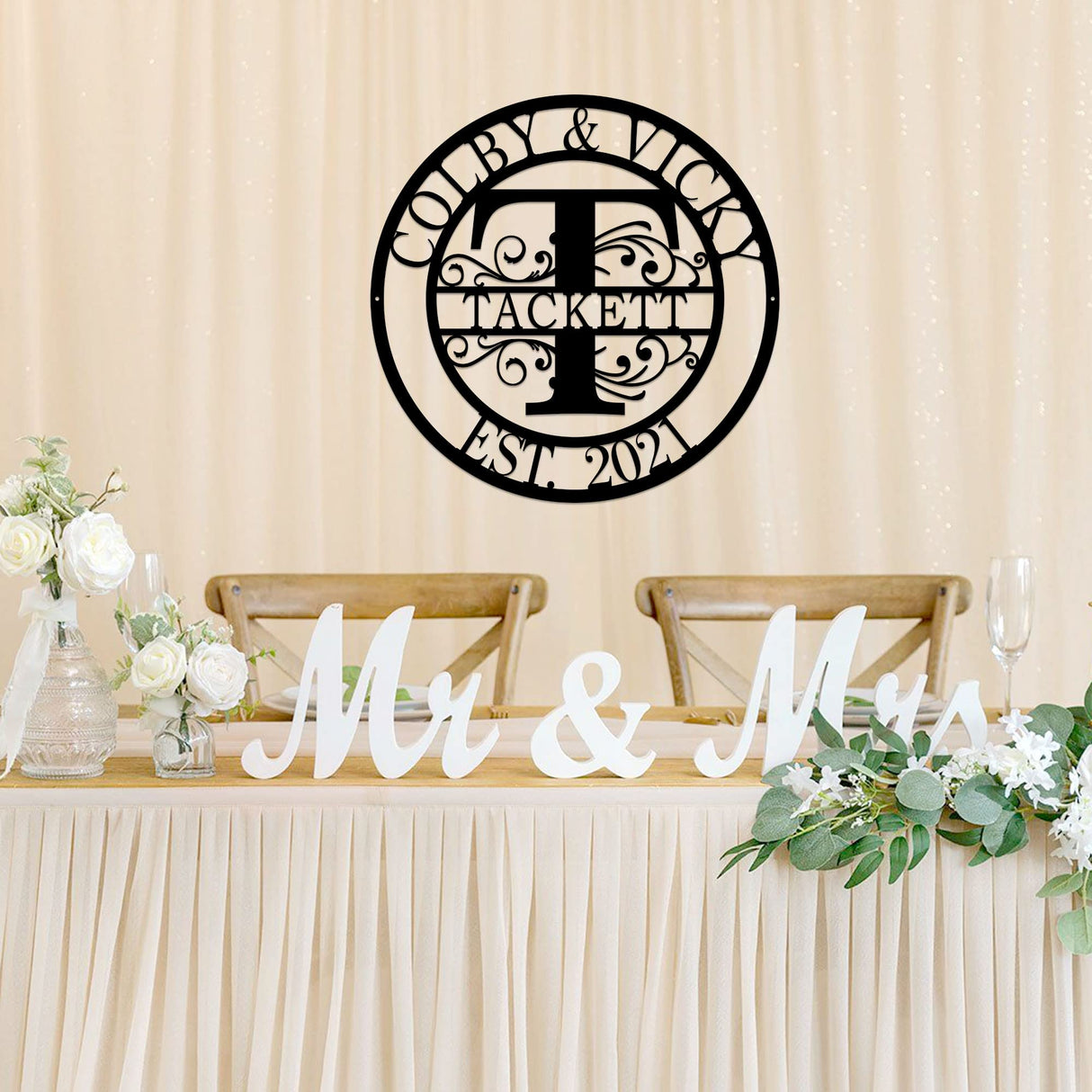 Custom Metal Sign, Metal Name Sign, Metal Wall Art, Monogram Wall Decor, Outdoor Decor Sign, Personalized Family Name Sign, Metal Letters, Wedding, ZLOOREE