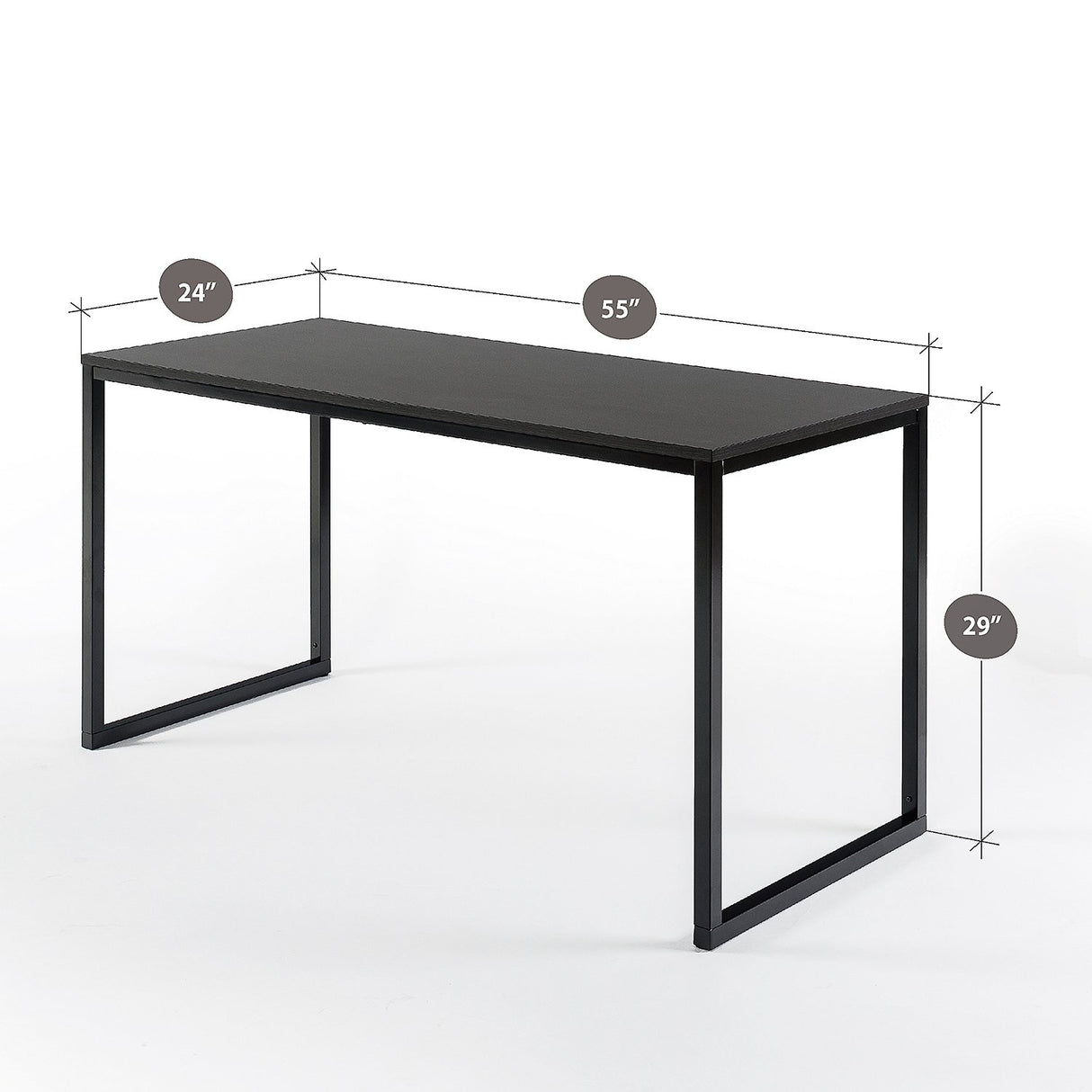ZINUS Jennifer 55 Inch Black Frame Desk, Computer Workstation, Office Desk, Easy Assembly, Deep Espresso Zinus