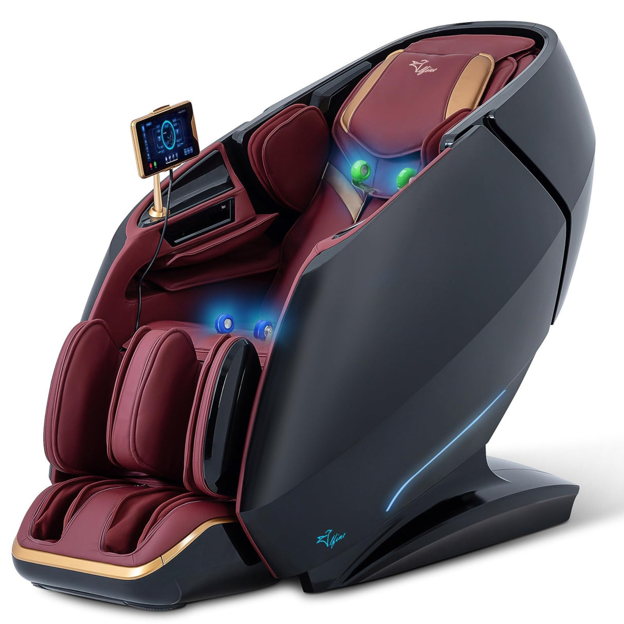 Alfine A860 Full Body 4D Massage Chair - Intelligent Health Detection, Dual-Core System, Zero Gravity Recline, Premium Leather, Customizable Programs, Smartphone Control (Black) Alfine