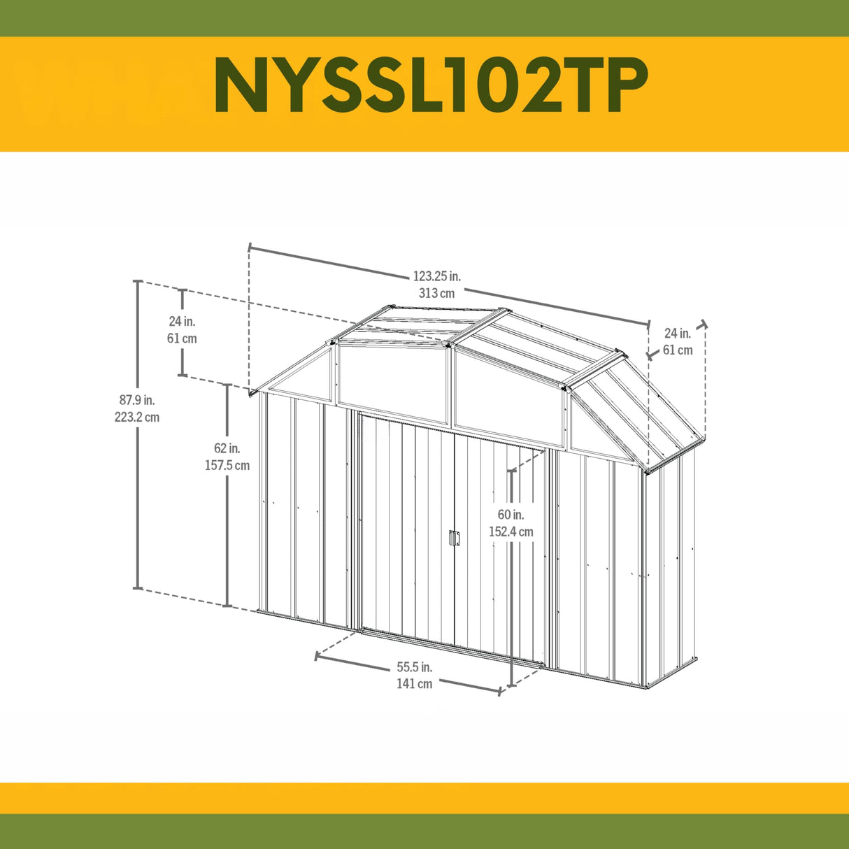 The New Yard 10x2 Metal Storage Shed – Outdoor Garden Shed with Lockable Door, Heavy-Duty Steel Utility Shed for Tools, Lawn Equipment & Backyard Storage, Tan NEW YARD