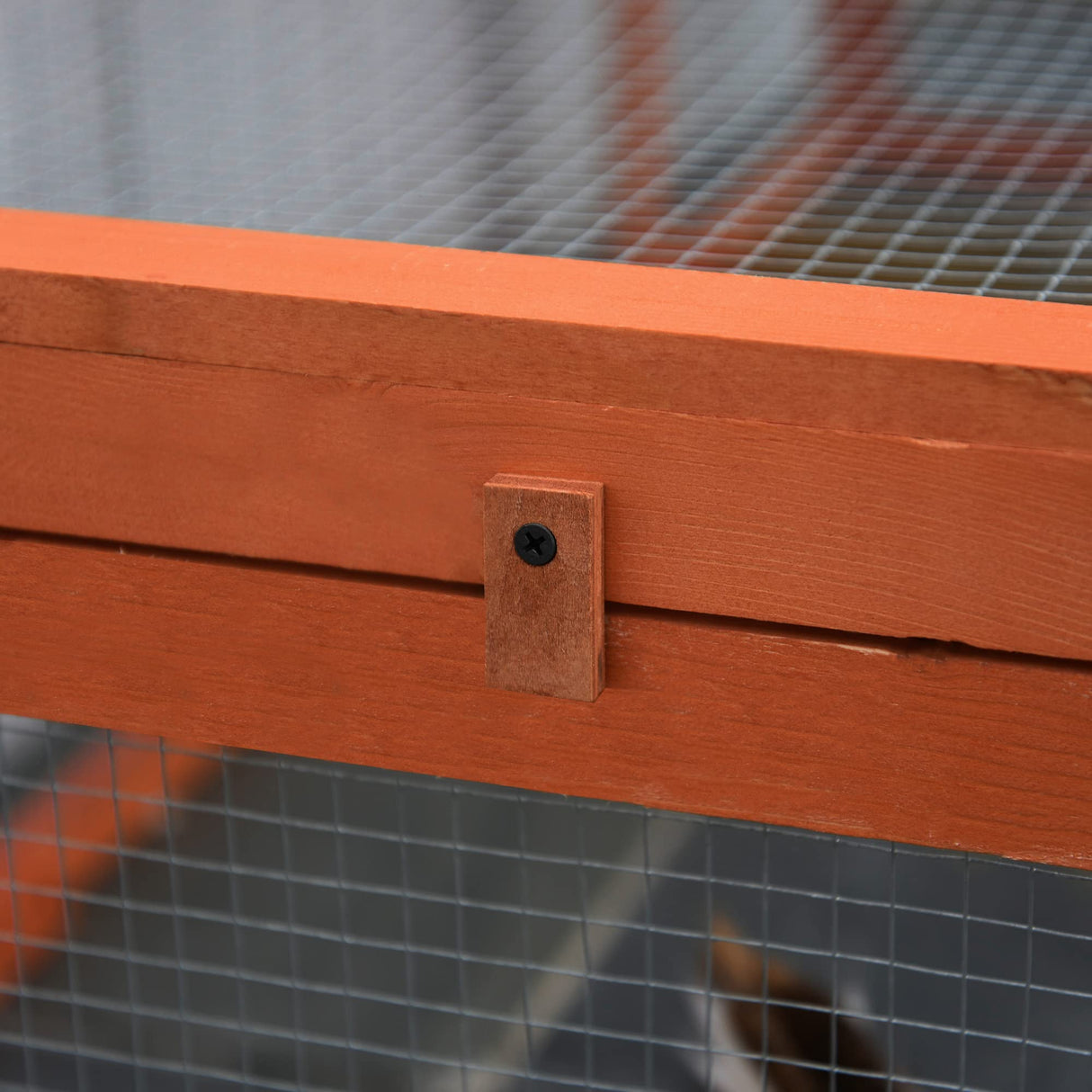 PawHut Large Wooden Rabbit Hutch Bunny Hutch Small Animal Habitat Enclosure Outdoor Run and Lockable Doors, Natural PawHut