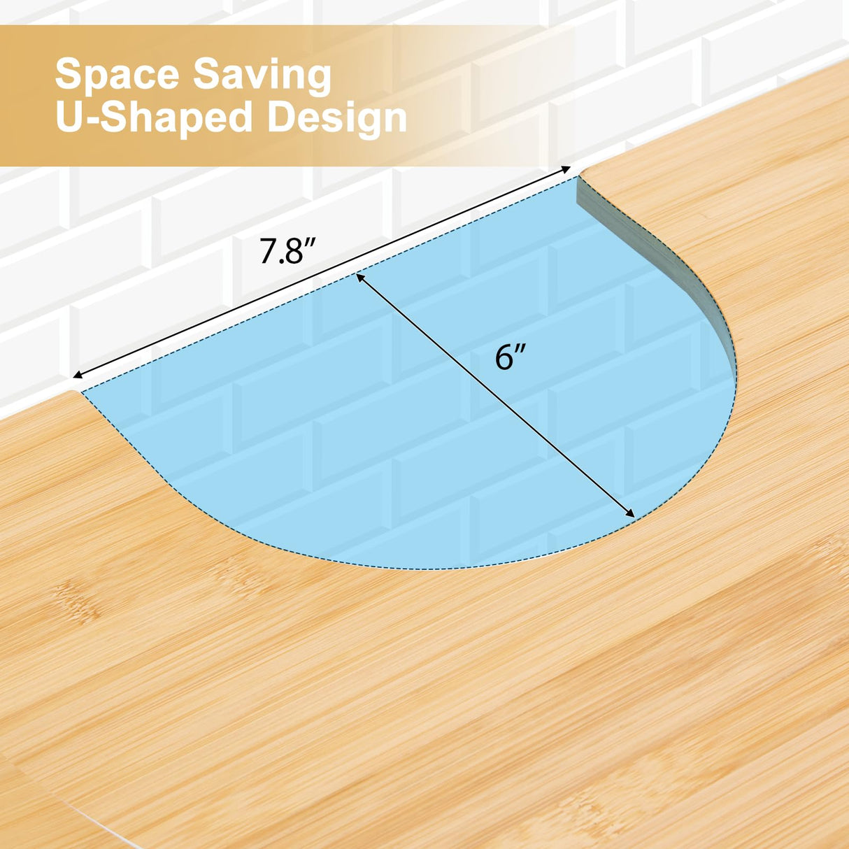 Danrelax 24" Bamboo Pedestal Under Sink Storage Vanity Cabinet, Solid Waterproof Sliding Door Bathroom Organizer with Adjustable Shelf, Modern Bathroom Furniture(Top Cutout, Not for Floor Drain) Danrelax