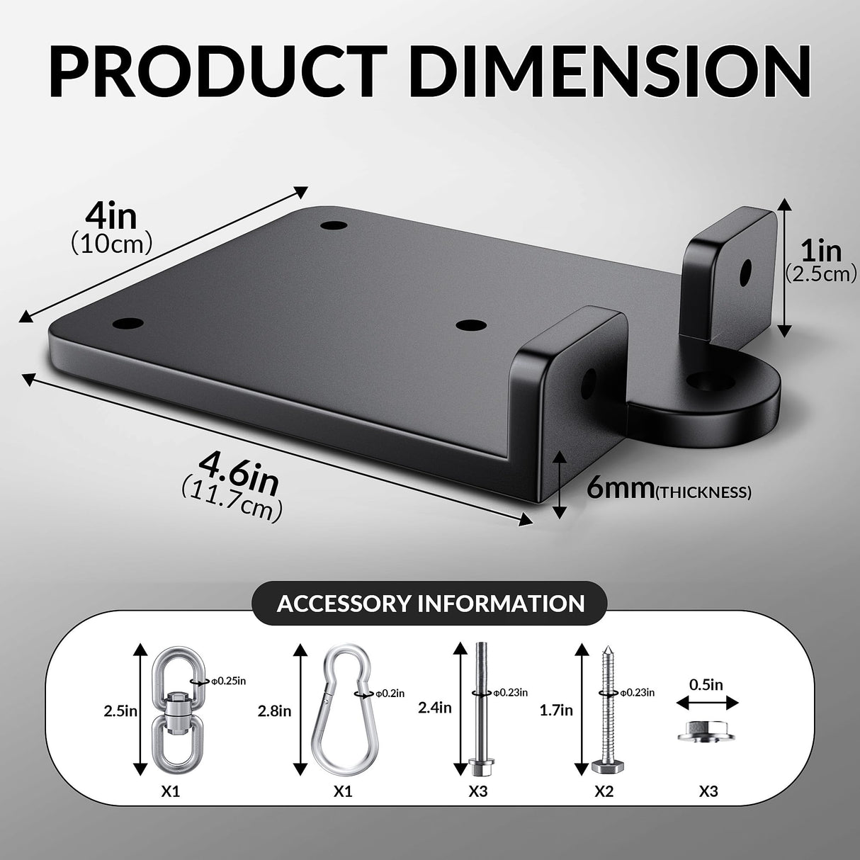 1200lb Heavy Punching Boxing Bag Hanger, 360° Beam Punching Bag Hanger, Rafter Heavy Bag Mount Hook, Punching Bag Mounting Bracket, Rotation Wall Ceiling Mount Bracket for Muay Thai,Yoga Swing,Hammock AIYOTAR