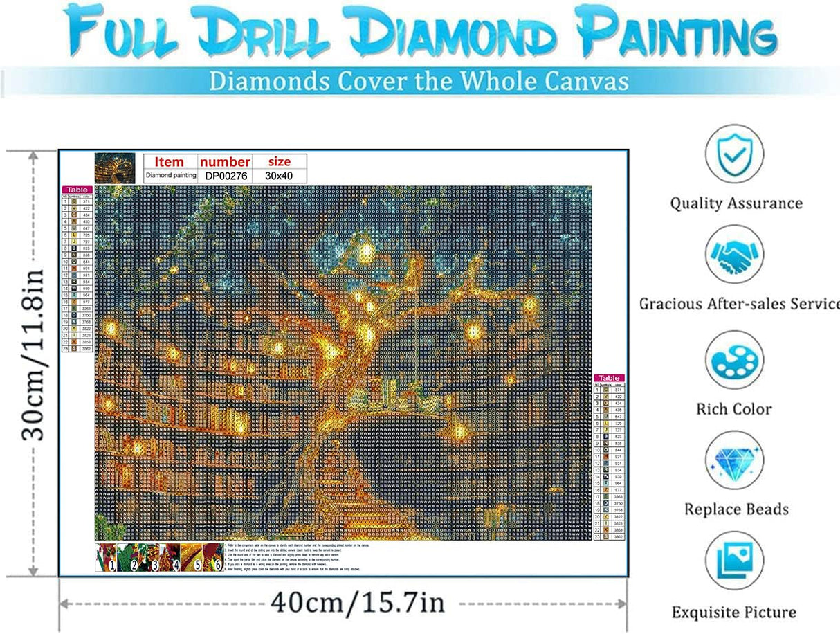 ARPADAMO Diamond Art Kits for Adults,5D Tree of Life Diamond Painting DIY Book Diamond Art Diamond Painting Kits for Adult,Round Full Drill Diamonds, Diamond Art Kits for Home Decor-12x16inch ARPADAMO