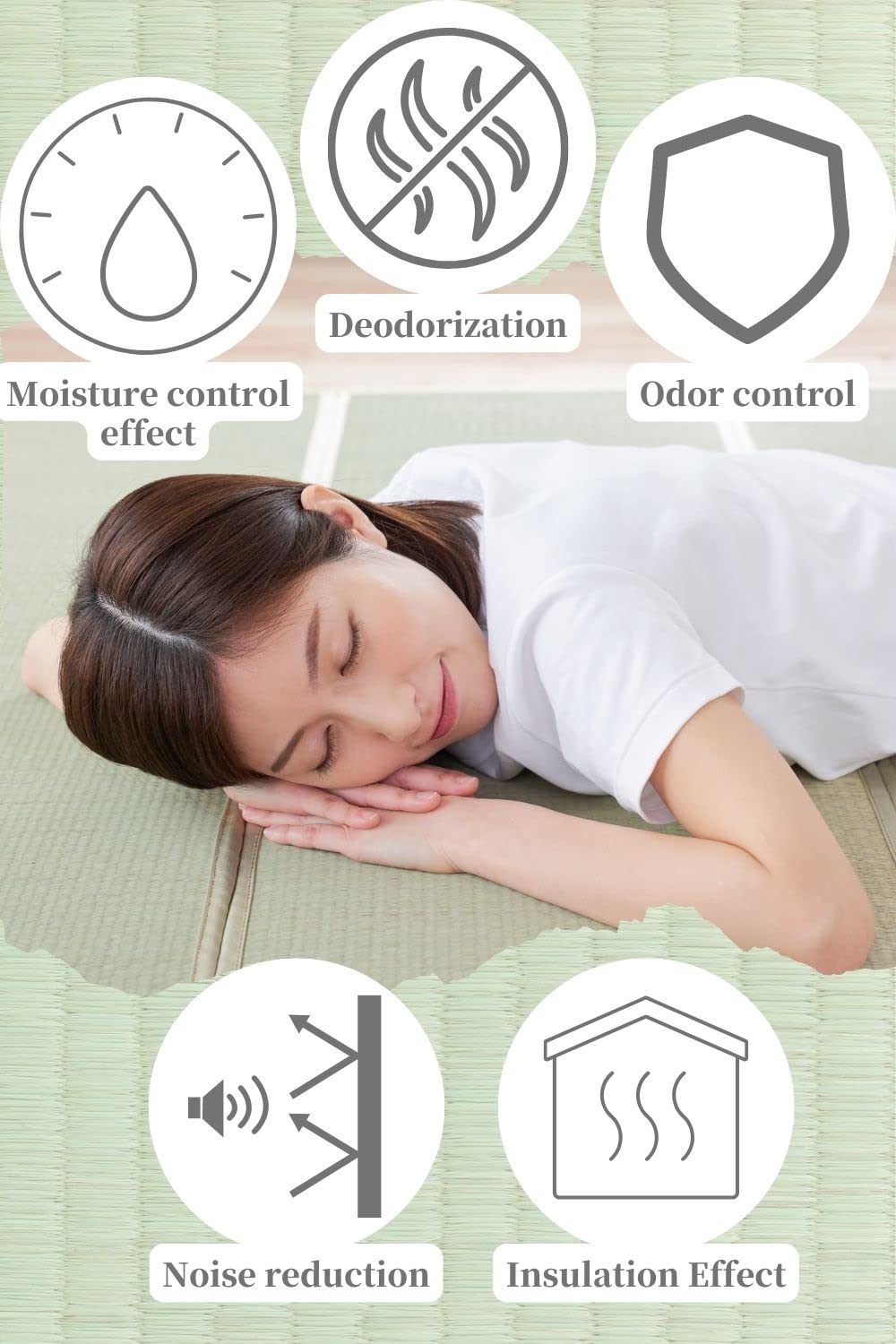 BJDesign Japanese Tatami Mat (Igusa Mattress), Foldable, Rush Grass, Floor Sleeping Japanese Futon Mattress Meditation Yoga Zen (Twin XL) BJDesign