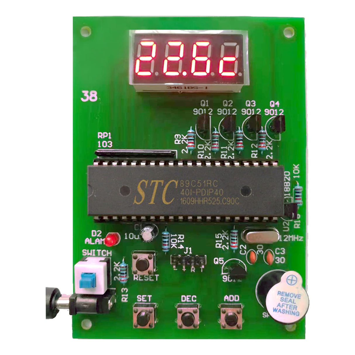 DIY Soldering Practice Kits DS18B20 Temperature Sensor Module DIY Electronic Kits Soldering Project Kit 0-99 ℃ (32℉-210℉) Dingdong Store ZGSJBKL