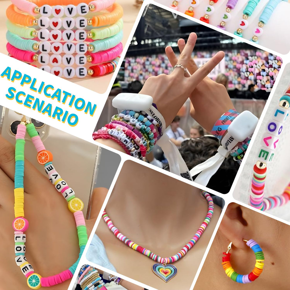 Clay Beads Bracelet Making Kit, 6500 Pieces, 24 Colors, Preppy Beads with Charms, DIY Jewelry Crafts for Kids 6-13 AIPRIDY