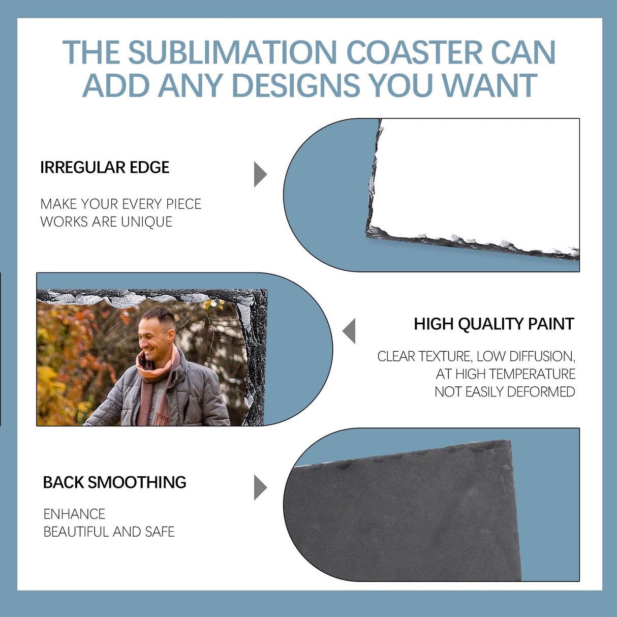 6 Pack Sublimation Slate Blanks Custom Stone Slate Picture Frame Heat Transfer Rock Photo Plaque 5.7x7.7 Inch with Display Stand Decoration for Desktop Souvenir DIY Personalized Gift ORJ