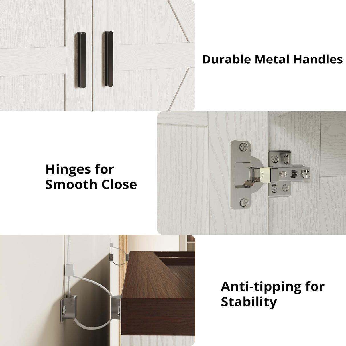 IRONCK 71" Tall Kitchen Pantry Cabinet with Microwave Shelf, White Hutch Cabinet with Storage Power Outlet, Food Pantry for Kitchen Dining Room IRONCK